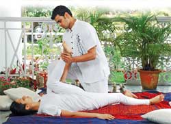 a thai yoga session