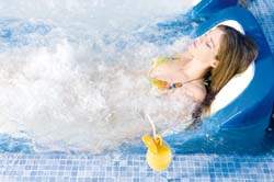 woman relaxing in a jacuzi