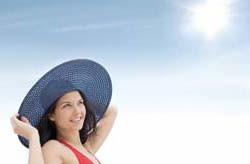 woman smiling even in the sun