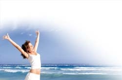 woman in joy