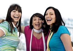 women happy together