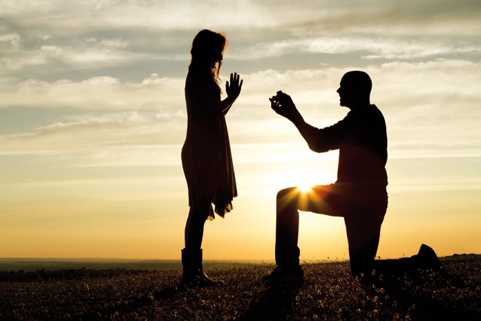 Man proposing a woman
