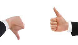 two thumbs - one thumbs up and one thumbs down