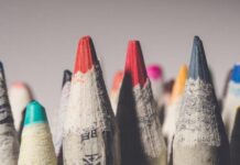 Everyone Is Unique and There Is No One Like You Colour pencils as a concept for everyone is unique