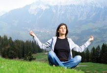 Woman meditating