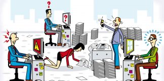 The key to making your work stress-free Illustration of stress at work | concept for making work stress-free