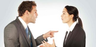 Man and woman discussing