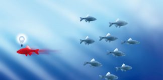Rad fish with light and other fish are going opposite direction | Truth is not determined by majority