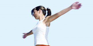 Happy woman dancing