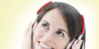 woman listening to music