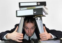Man under the Folder files