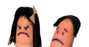 finger puppet of man and woman