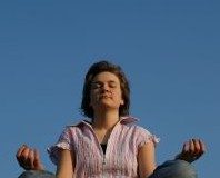Meditation works! woman sitting in meditation
