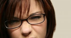 Girl with a sour face