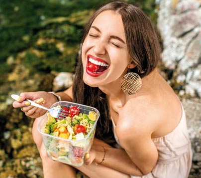 Woman enjoying her nutrition food