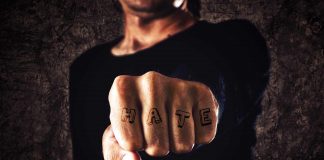 Hate written on punch