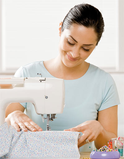Woman stitching
