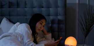 Circadian Rhythm Disorder linked to mental health conditions Woman awake at night — circadian rhythm disorder concept