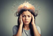AI image depicting a woman with negative thoughts | Concept for "spring clean the mind"